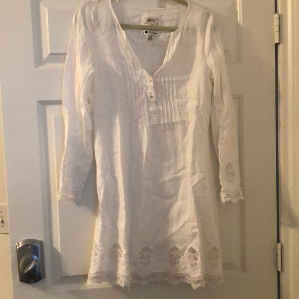 White dress or swim coverup